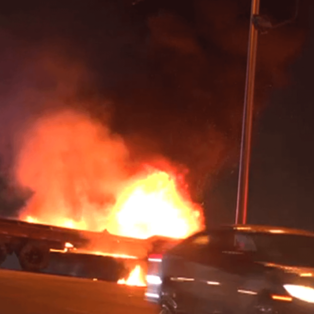 Fiery accident involving SUV and tractor-trailer in Miami