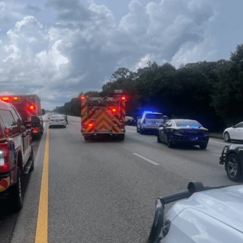 An elderly woman died in a rollover crash on I-95