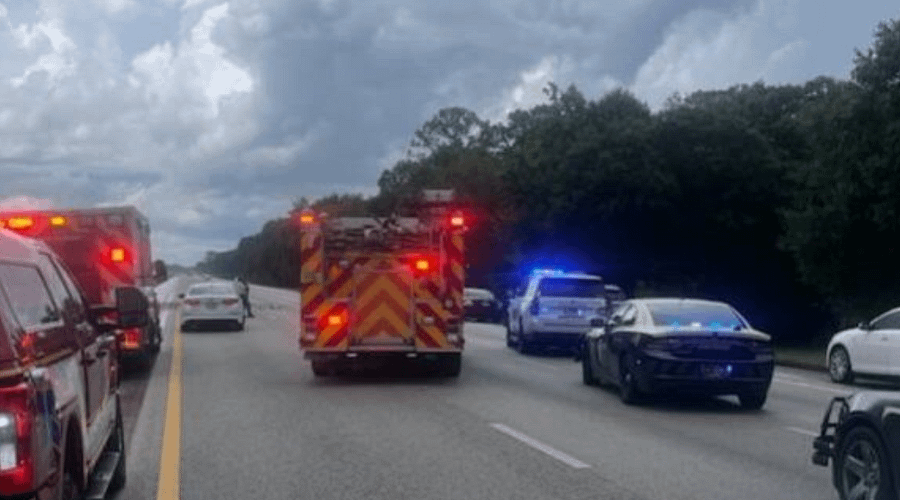 An elderly woman died in a rollover crash on I-95